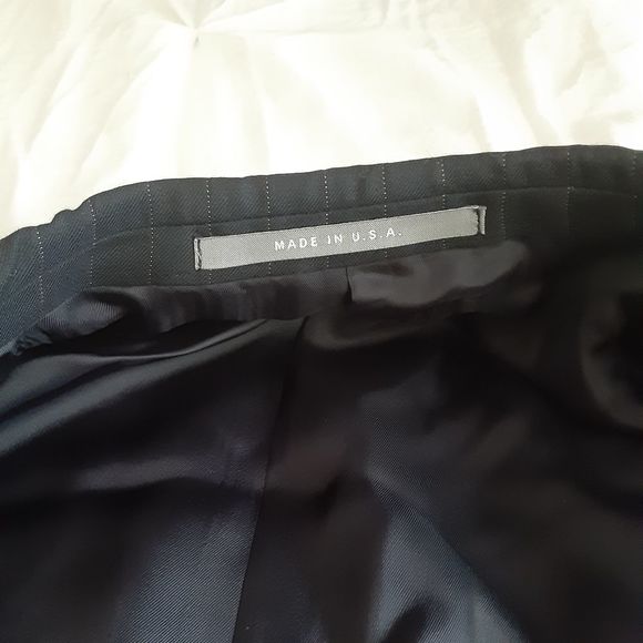 Hicky Freeman Lora Piana made in the USA black gray stripe 2 button sport coat - Picture 5 of 13